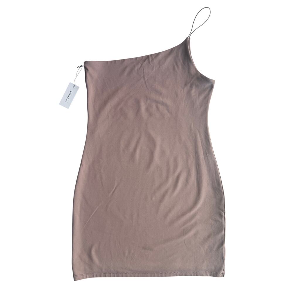 Babaton One-Shoulder Mini Dress Taupe Size L NWT Aritzia